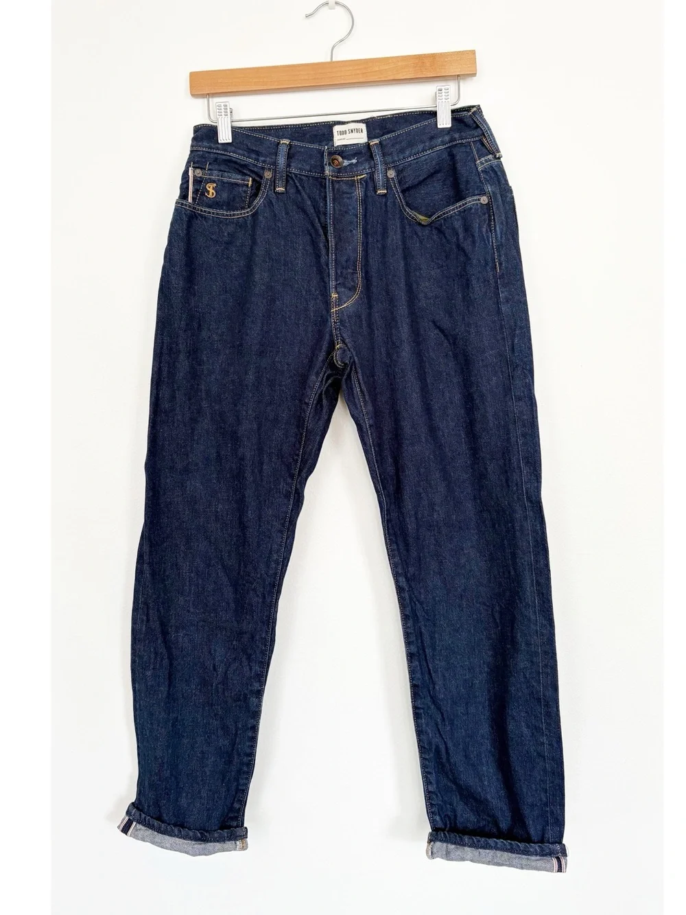 Todd Snyder || Slim Selvedge Jean in Rinse Wash Indigo Dark Blue 30x30